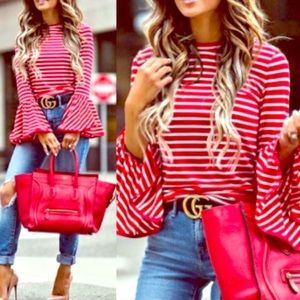 LA Red Striped Top. Weekend Special.